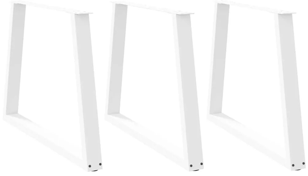Pernas para mesa de jantar em V 3 peças, branco, 90x(72-73,3) cm, aço