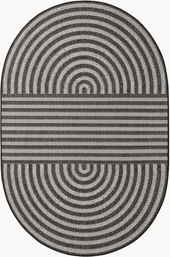 Tapete oval de pelo curto para interior e exterior Haringey