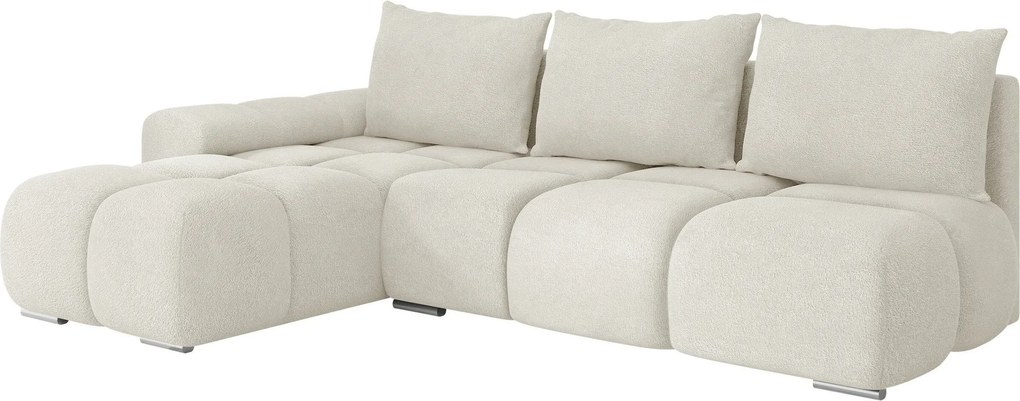 Sofá de canto Camden 106, Cama com arrumação, 270x183x85cm, 129 kg, Pernas: Plástico