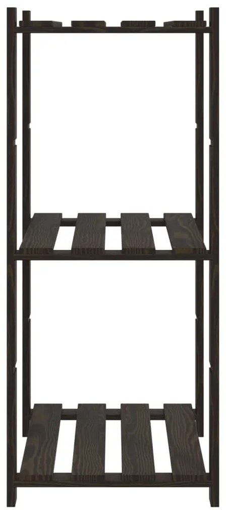 Unidade de 3 prateleiras 60x38x90 cm pinho maciço preto