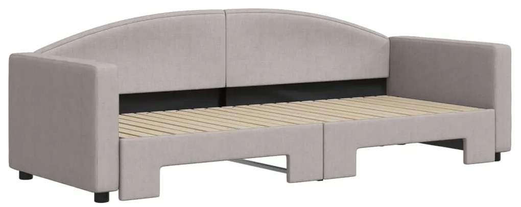Sofá-cama com gavetão 80x200 cm tecido cinzento-acastanhado