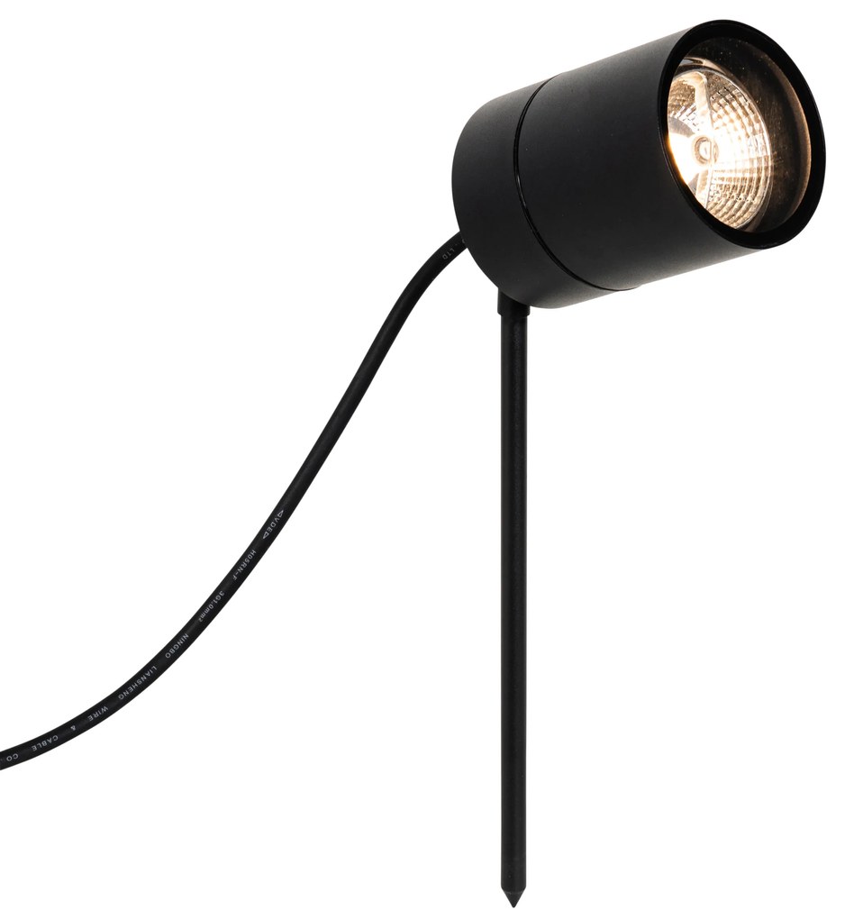 Ponto de espiga moderno preto AR70 ajustável IP44 - Solo