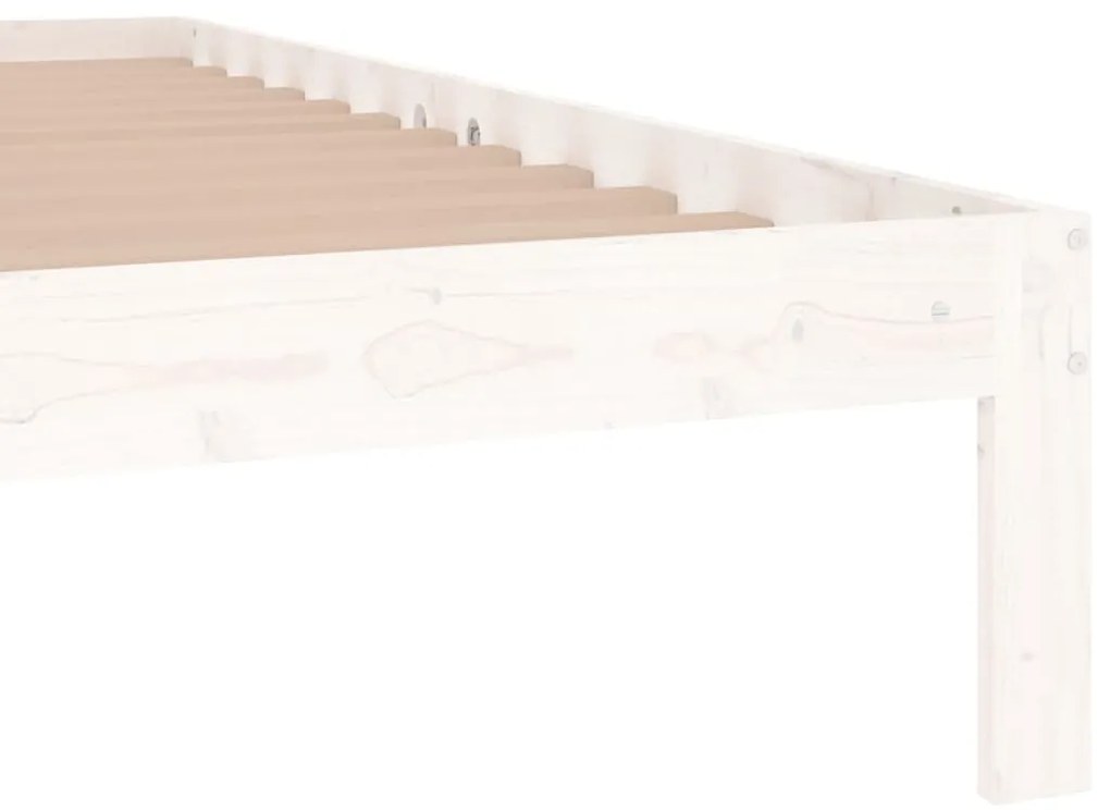 Estrutura cama pequena casal 120x190 cm pinho maciço branco