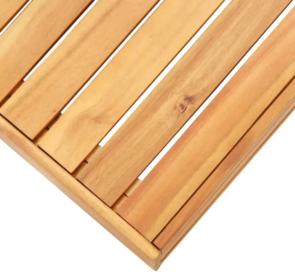 Conjunto mesa e apoio de pés jardim c/ almofadão acácia maciça