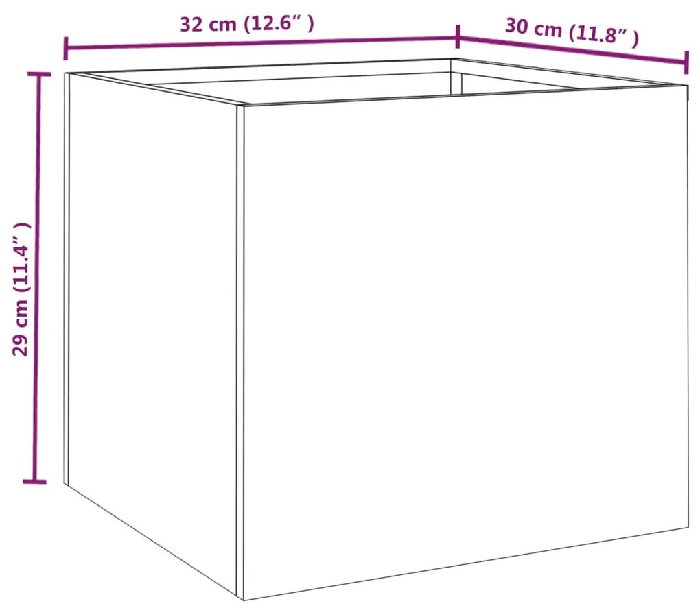 Vasos/floreiras 2 pcs 32x30x29 cm aço corten