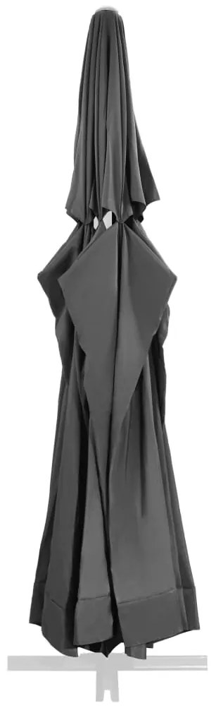 Tecido de substituição p/ guarda-sol exterior 610 cm antracite