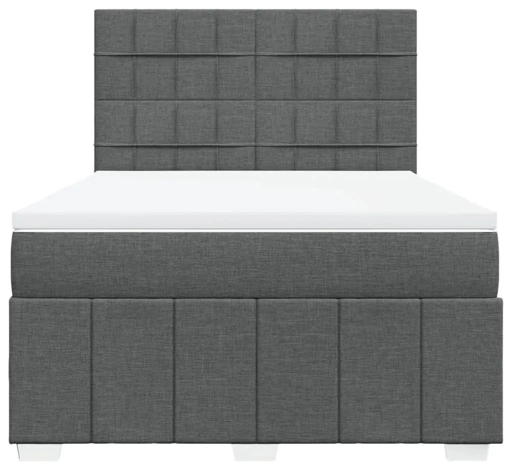 Cama com molas/colchão 140x200 cm tecido cinzento-escuro