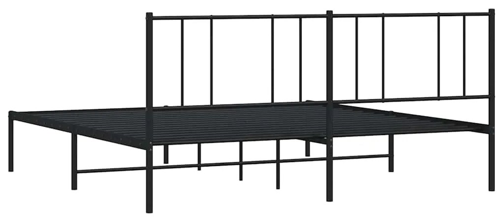 Estrutura de cama com cabeceira 183x213 cm metal preto