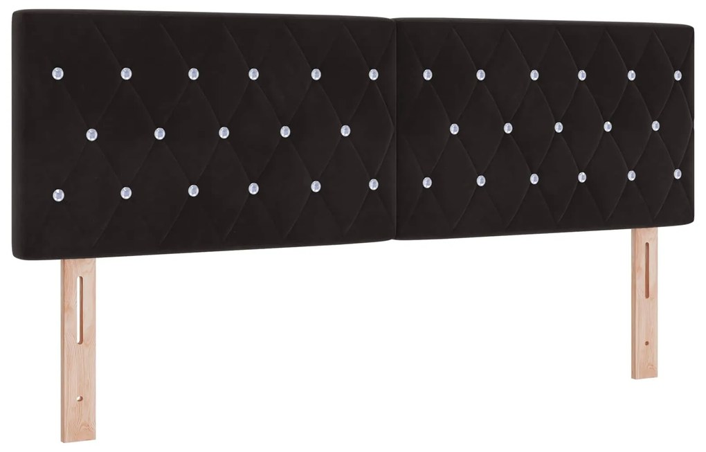 vidaXL Cabeceira com cabeceira Preto 160 cm Couro Sintético