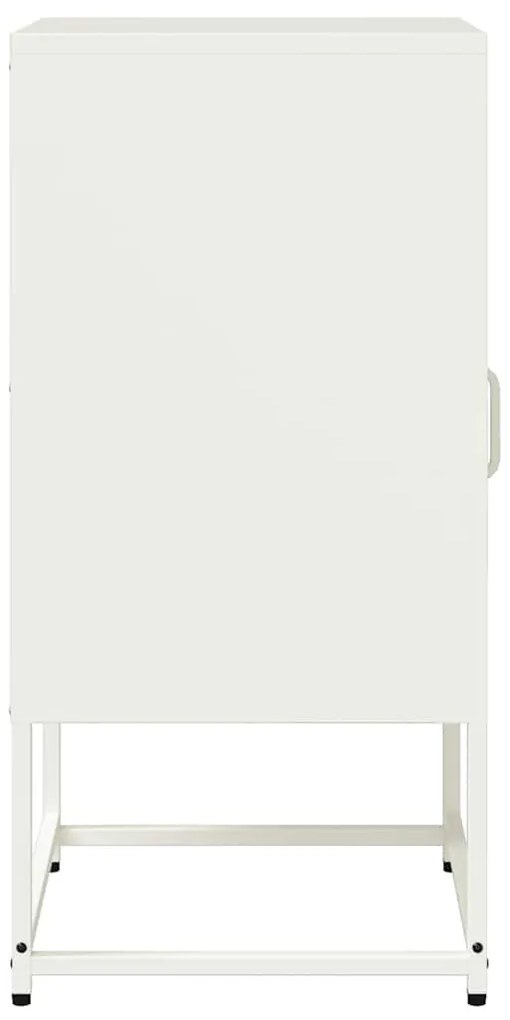 Mesa de cabeceira 36x39x78 cm aço laminado a frio branco