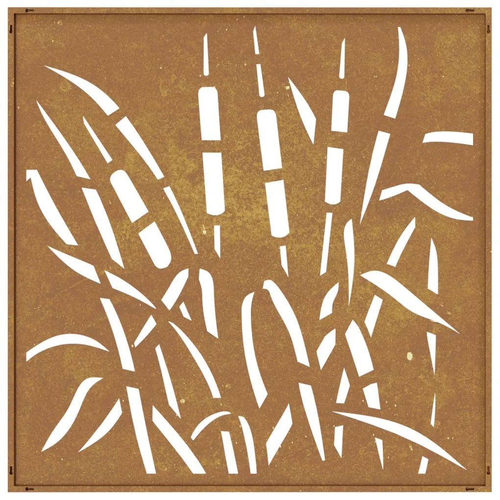 Decoração p/ muro de jardim 555x55 cm aço corten design relva