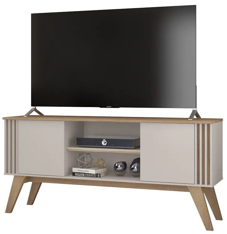 Móvel TV VITTA – 150x38,3x68,5 cm – MDP Casca de Ovo e Cedro com Porta