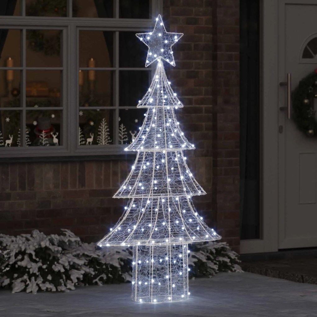 vidaXL Árvore de Natal com 240 LEDs Branco frio 180 cm Acrílo
