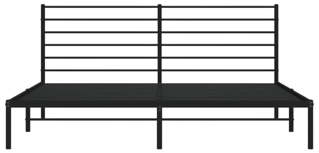 Estrutura de cama com cabeceira 200x200 cm metal preto