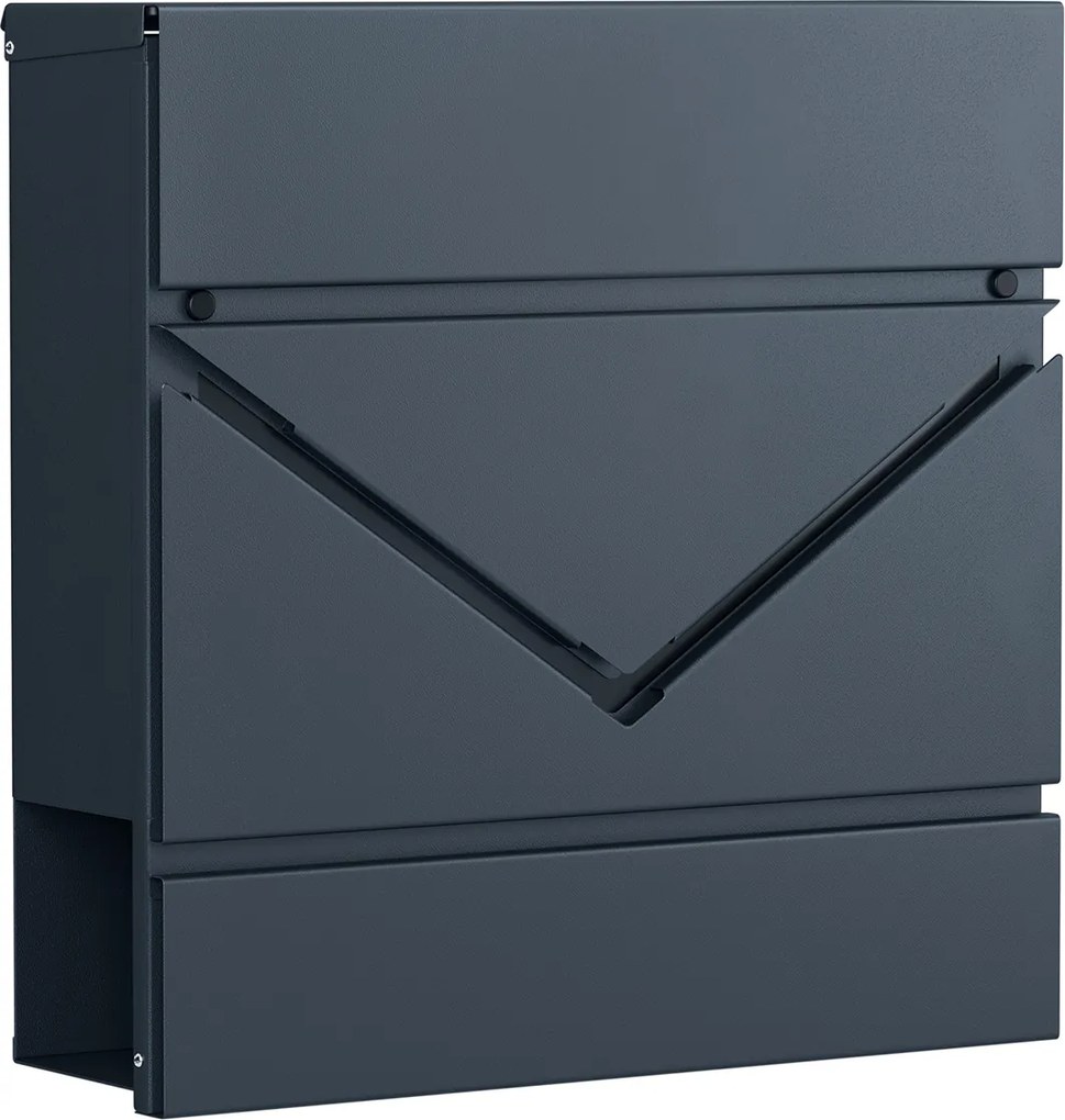 Caixa de correio Aço galvanizado 37 x 10,5 x 37 cm com compartimento para jornais Antracite