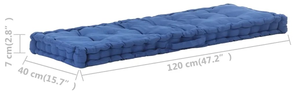 Almofadão p/ móveis de paletes algodão 120x40x7 cm azul-claro