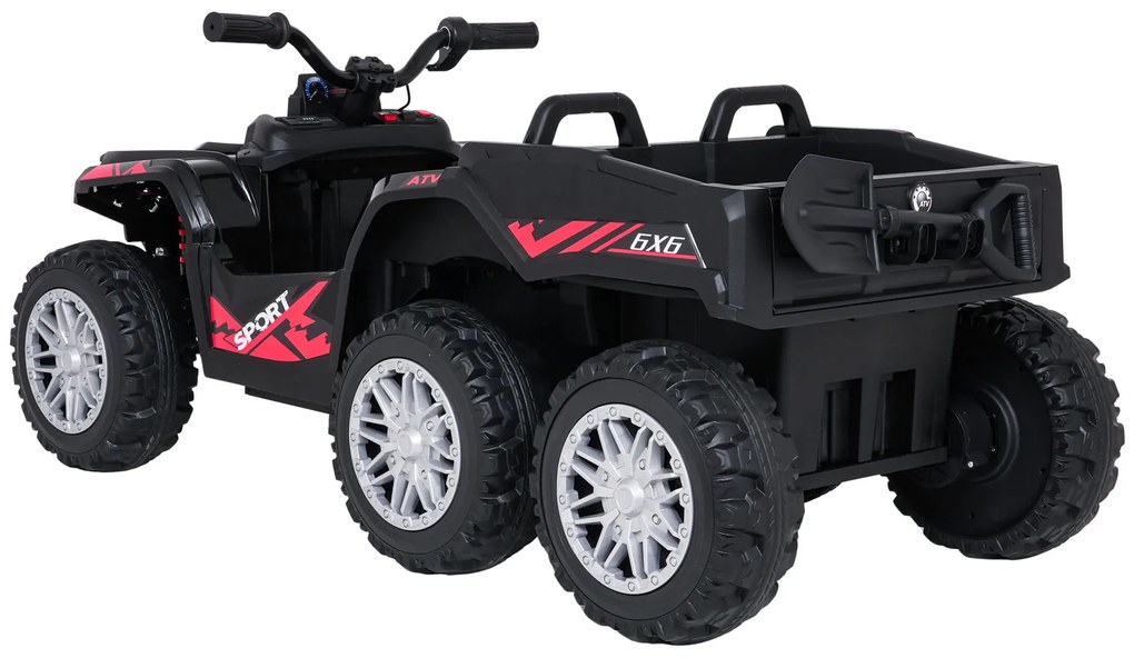 Moto 4 elétrica para crianças 12V 4x4 Sport TX ATV, Rodas Espuma EVA, assento couro ecológico Preta