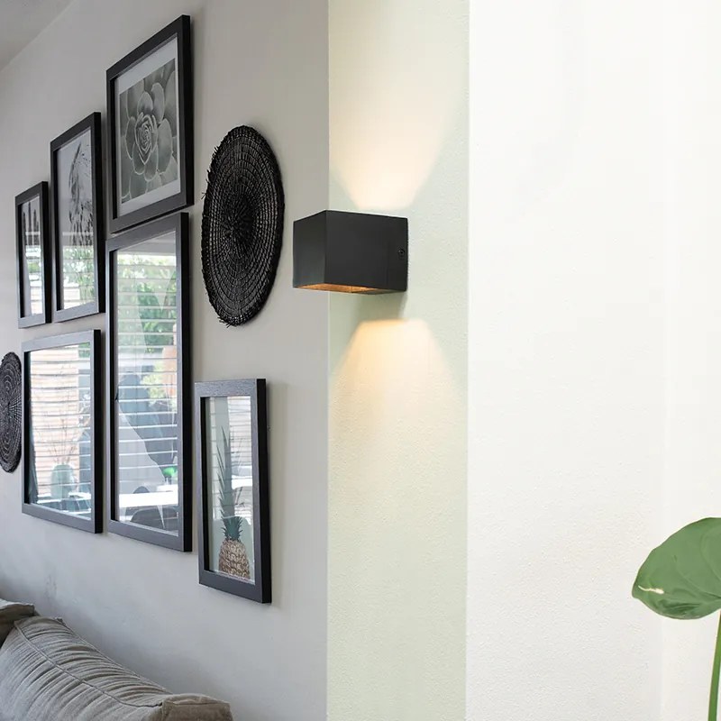 Conjunto moderno de 4 candeeiros de parede preto - Transfer