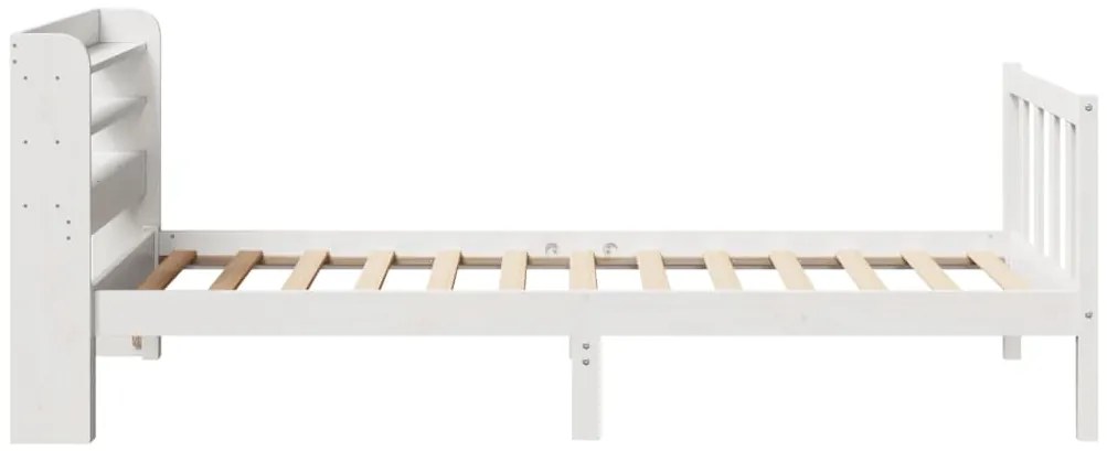 Cama sem colchão 100x200 cm madeira de pinho maciça branco