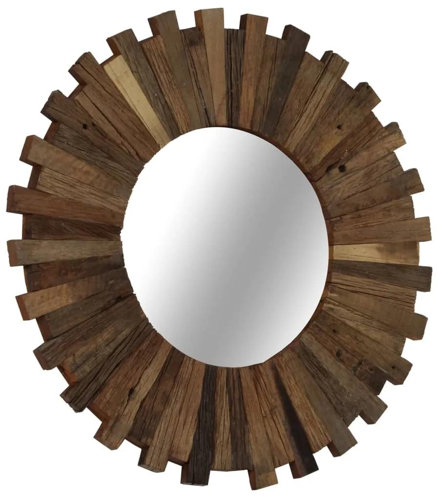 Espelho de parede em madeira recuperada maciça 50 cm