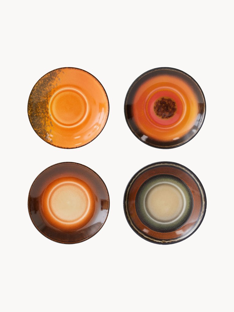 Pires artesanal com vidrado reativo 70's, conjunto de 4