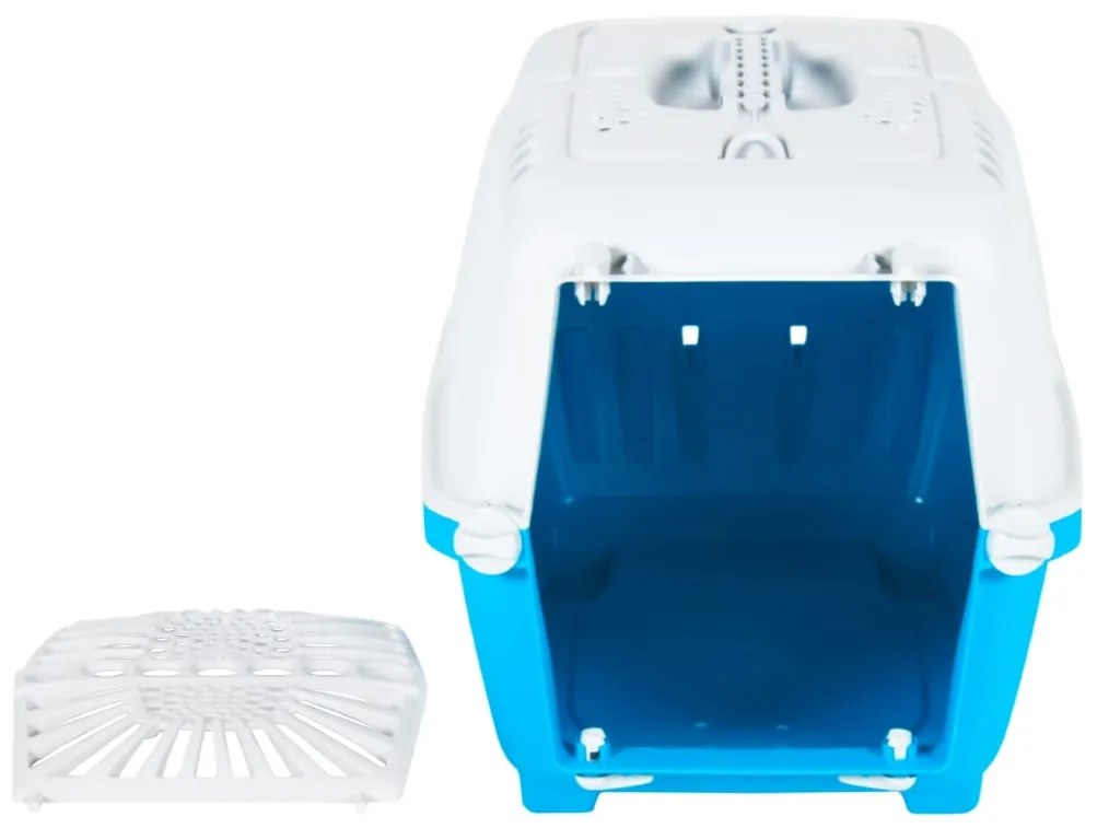 Transportadora 48x31,5x33 cm polipropileno branco e azul