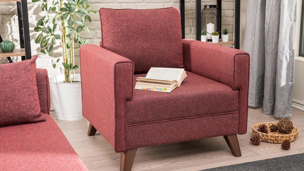 Poltrona de Descanso "Monaco" – Vermelho Tinto - Design Moderno