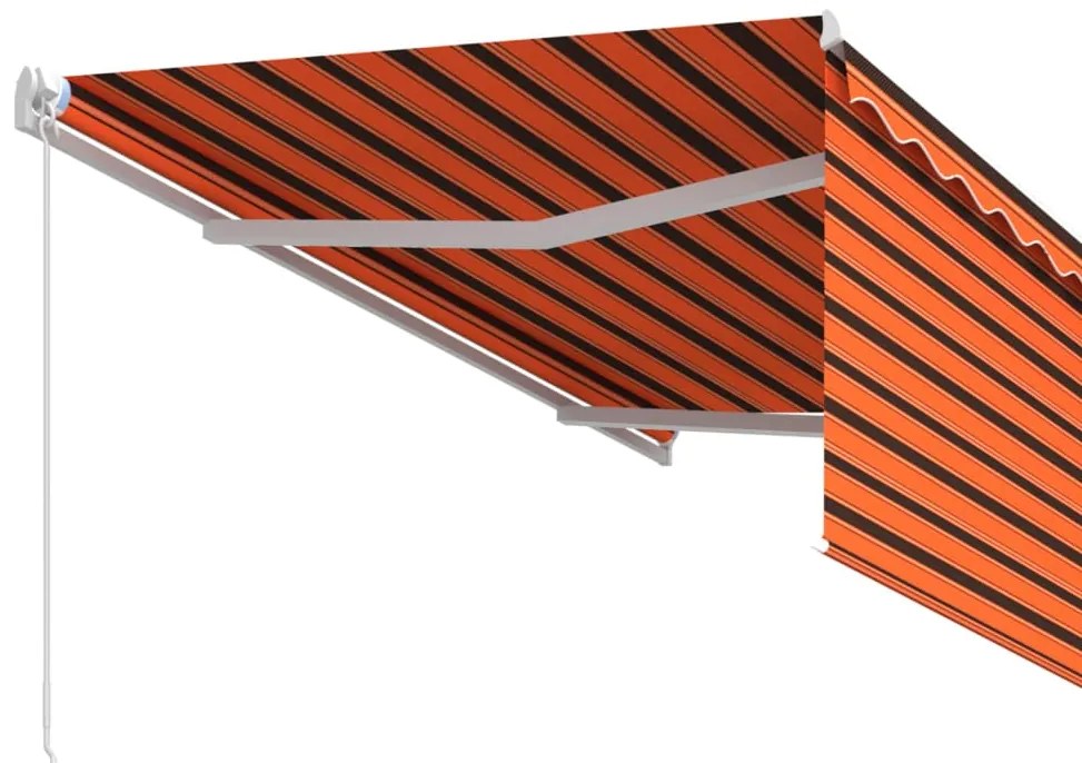 Toldo retrátil manual com estore 3x2,5 m laranja e castanho