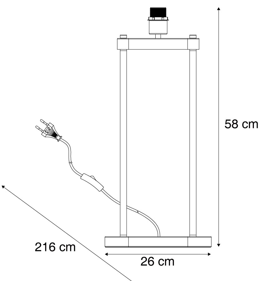 Candeeiro de Mesa Moderno Preto - Thijmen