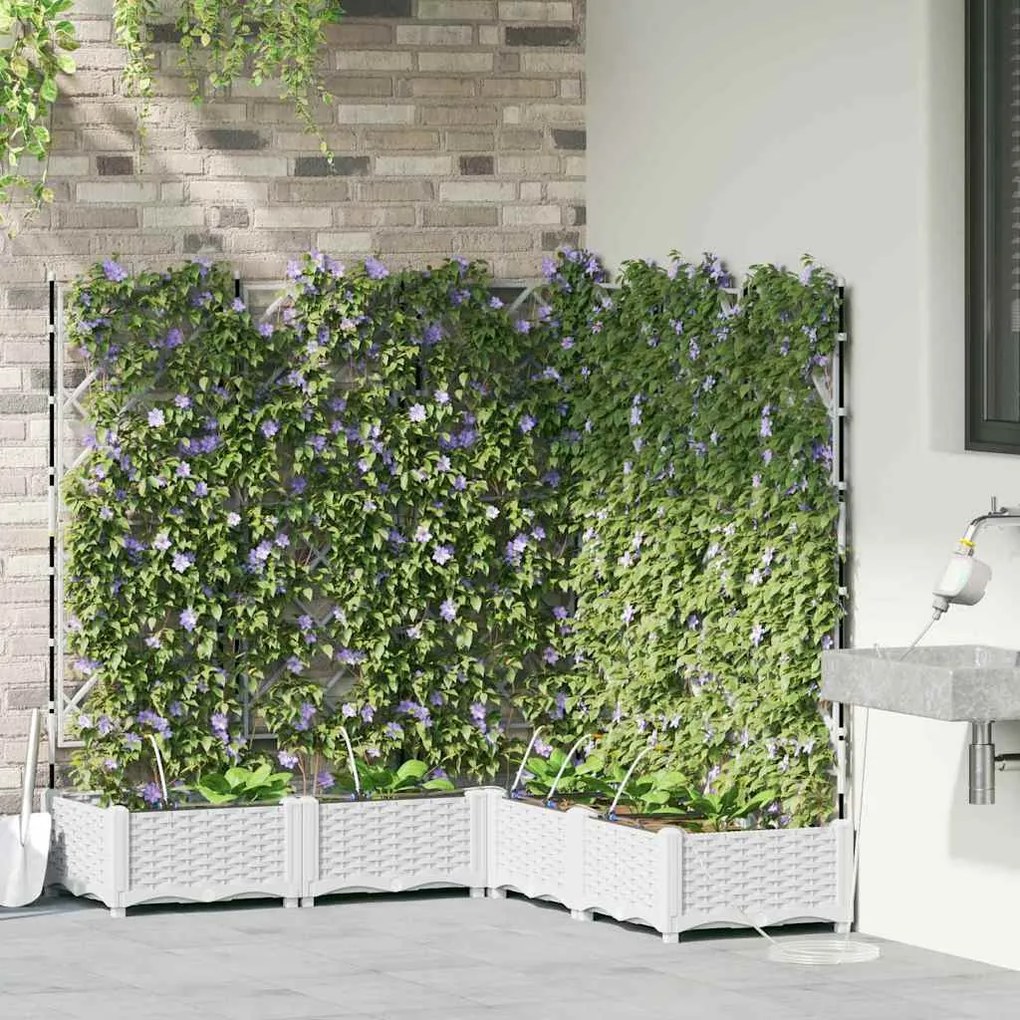 Jardineiras de Jardim 1 pc Branco 120 x 120 x 126 cm Plástico