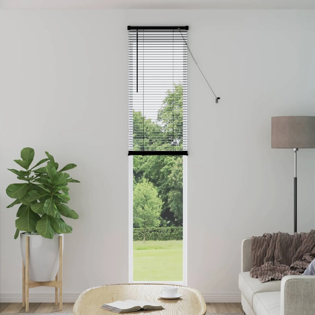 vidaXL Cortina Veneziana Manual Ajustável Preto 213 x 60 cm PVC