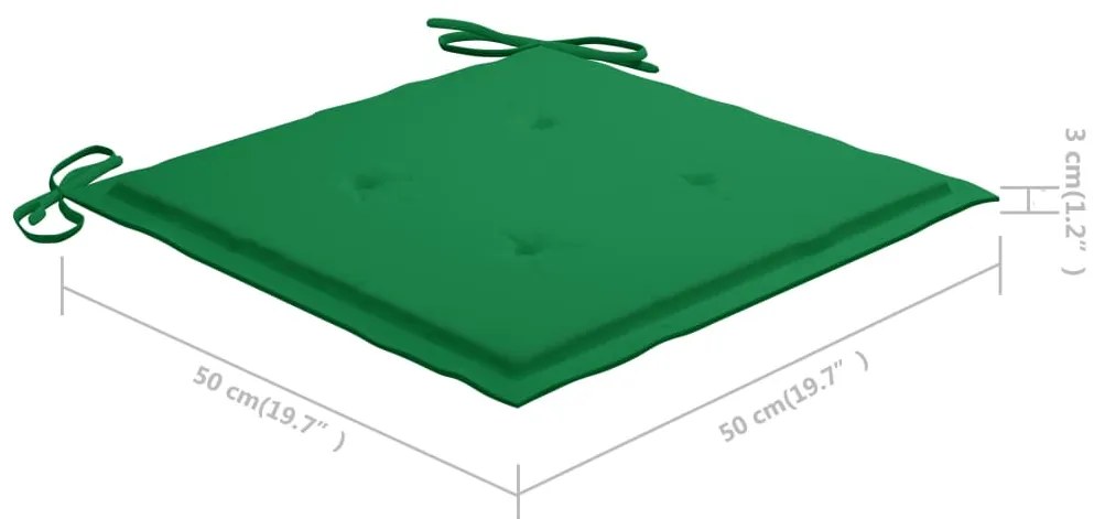 Cadeiras de jardim empiháveis c/ almofadões 4 pcs teca maciça