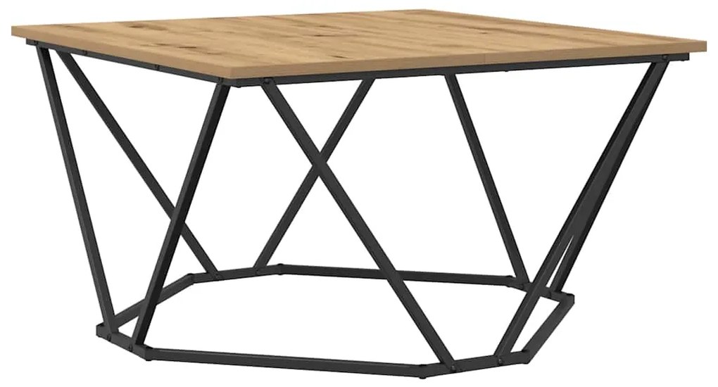 Mesa de Café Carvalho Artesanal 80x80x45 cm Madeira de Engenharia