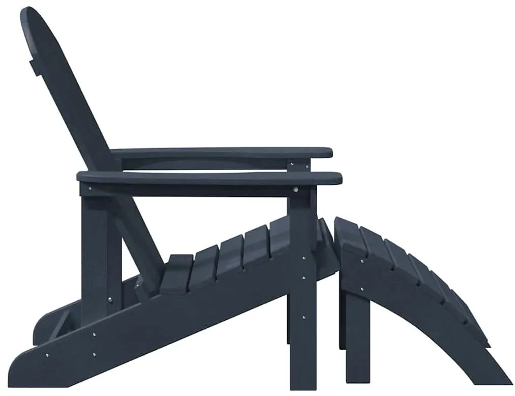 Cadeiras Adirondack vidaXL com Apoios de Pés 2 pcs Azul-marinho HDPE