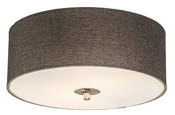 Candeeiro de teto rústico Taupe 30 cm - Drum Jute Country / Rústico,Moderno
