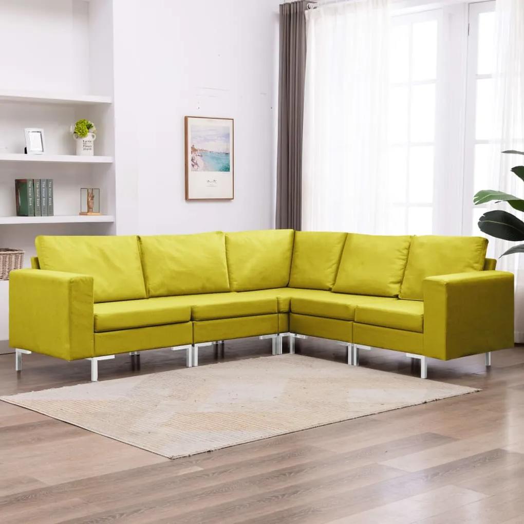 5 pcs conjunto de sofás tecido amarelo