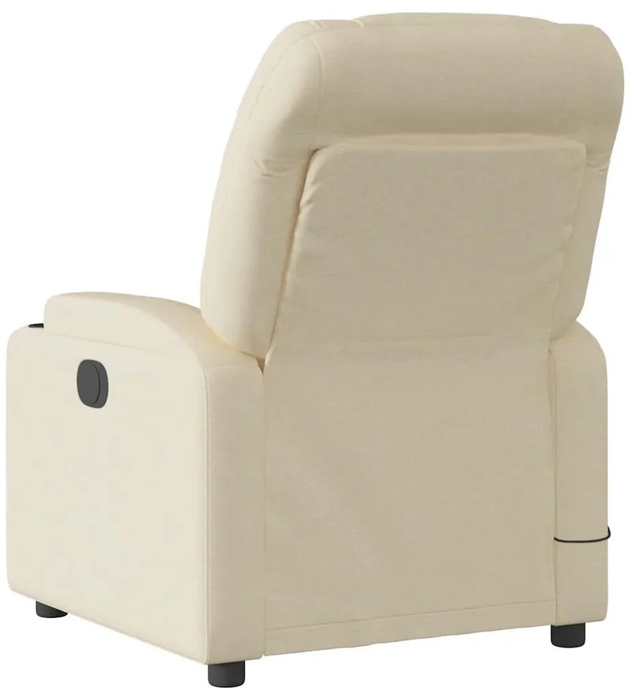 Poltrona de massagens reclinável tecido cor creme