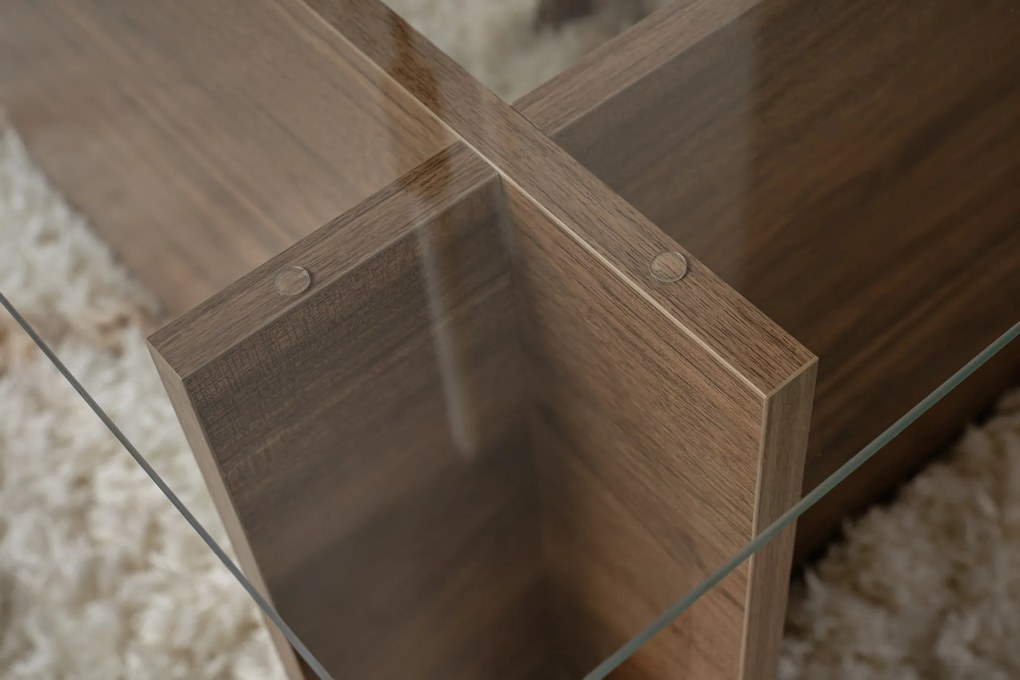 Mesa de Centro Vetrino – Nogueira – 105x40x65 cm