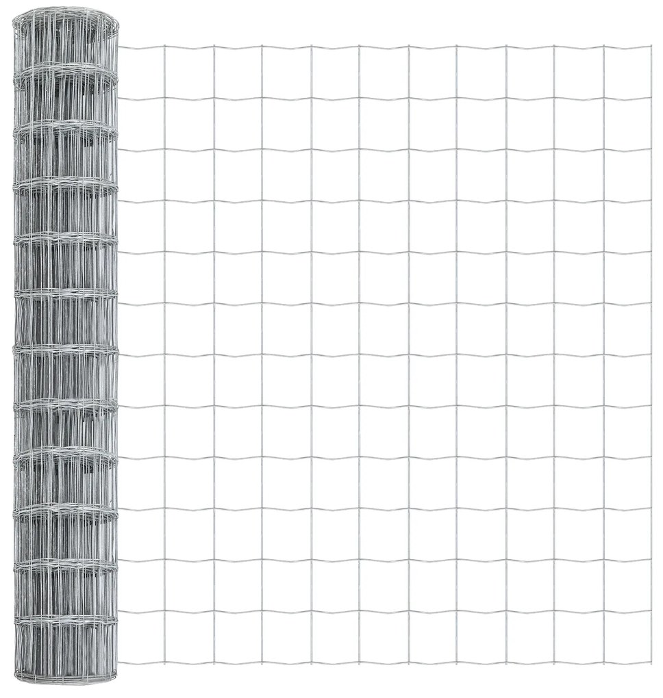 Cerca Euro da com 13 Postes Flangeados 1x25 m Aço Galvanizado