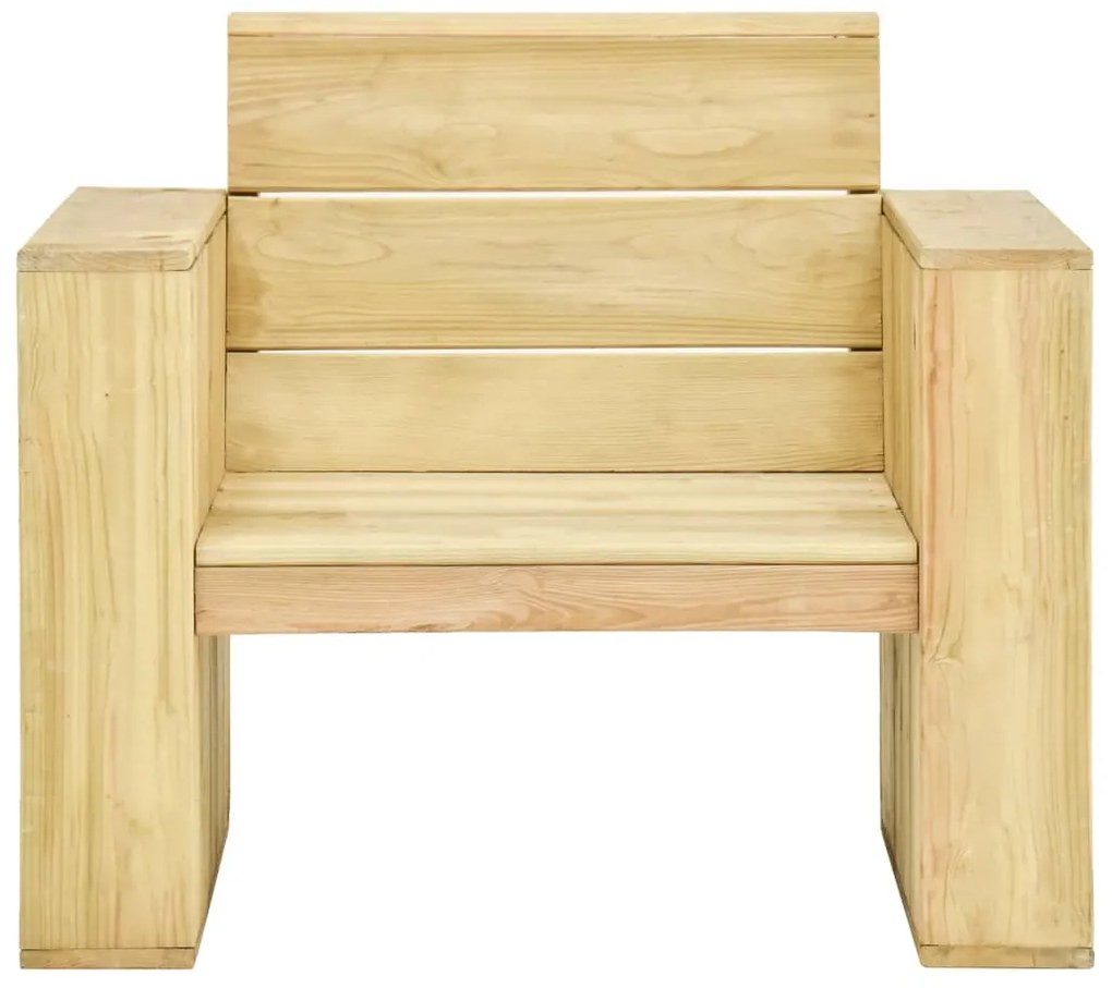 3 pcs conjunto lounge de jardim madeira de pinho impregnada