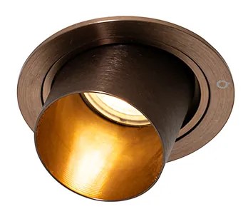 Foco embutido moderno bronze escuro redondo inclinável - Installa Design