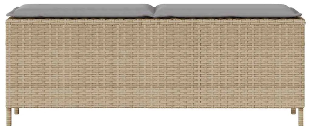Banco de jardim com almofadão 110x30x40,5 cm vime PE bege