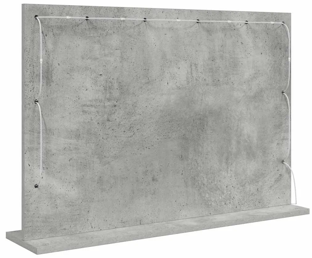 Espelho de Maquiagem Cinza Concreto Vidro 80 x 55 x 18 cm Espelho