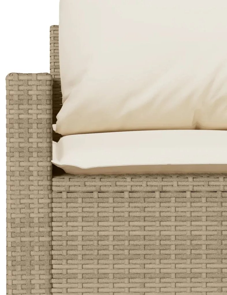 6 pcs conjunto de sofás p/ jardim com almofadões vime PE bege