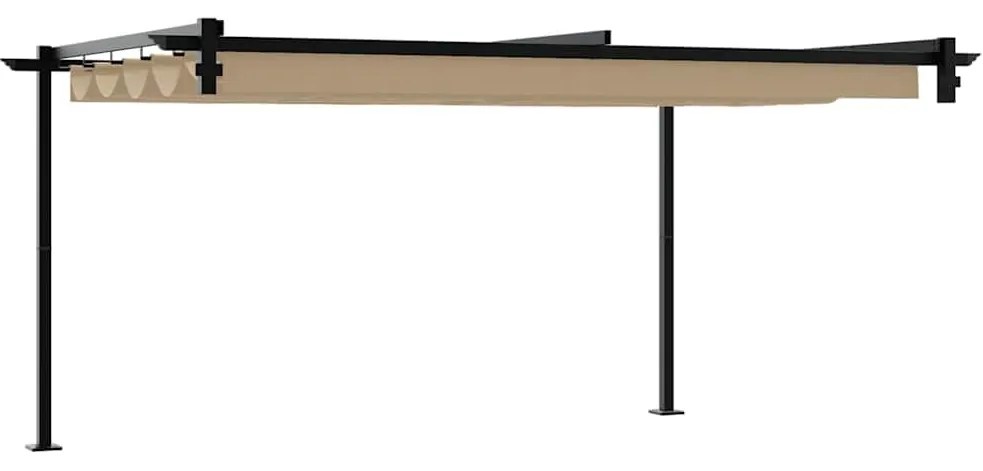 Gazebo Montado na Parede Cinzento-acastanhado 3 x 4 m Aço