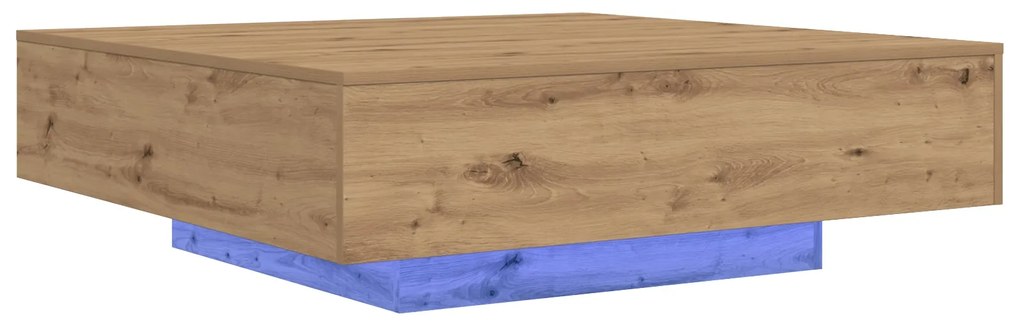 Mesa de Café com Luzes LED Carvalho Artisan 100x100x31 cm