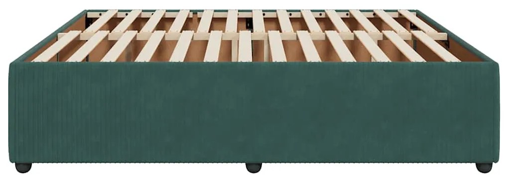Estrutura de cama sem colchão 180x200 cm veludo verde-escuro