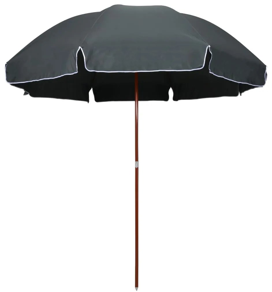 vidaXL Guarda-sol de jardim com poste de aço 300 cm antracite