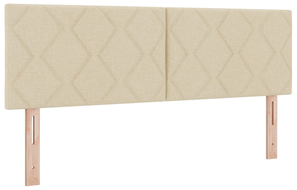 Cama Box Spring vidaXL com Colchão em Creme, 140x200 cm, Tecido