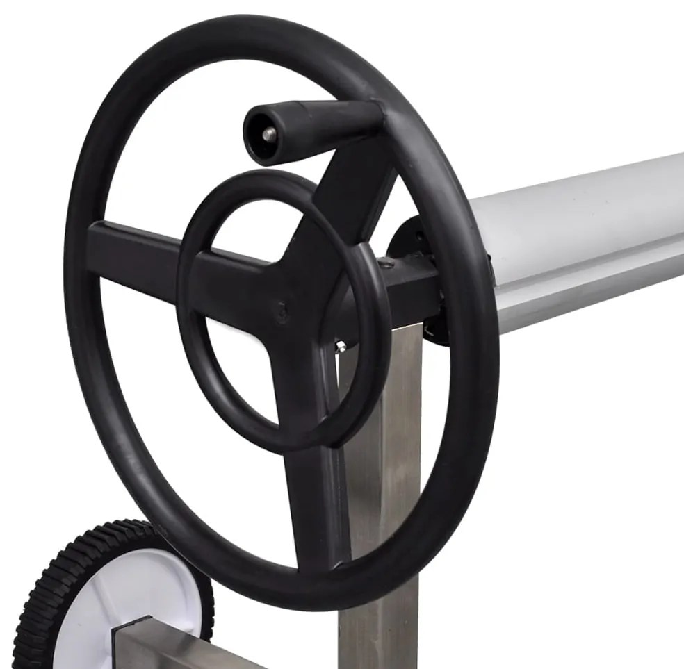 Enrolador para cobertura de piscina com base de aço inoxidável